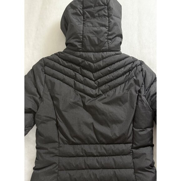 Cozy Quilted Hooded Puffer Coat Fleece Lining & Full-Zip Closure Womens M Black - Picture 5 of 12